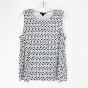 J. Jill Soft Stretchy Printed Tank Top Size Large